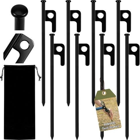 8 Pack Tent Stakes Heavy Duty Forged Steel Camping Stakes for Ground Outdoor Decorations Canopy in Saudi Arabia