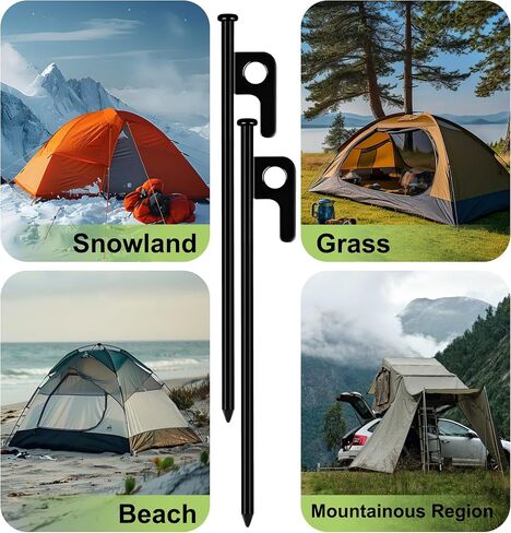 8 Pack Tent Stakes Heavy Duty Forged Steel Camping Stakes for Ground Outdoor Decorations Canopy in Saudi Arabia