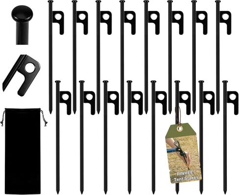 8 Pack Tent Stakes Heavy Duty Forged Steel Camping Stakes for Ground Outdoor Decorations Canopy in Saudi Arabia