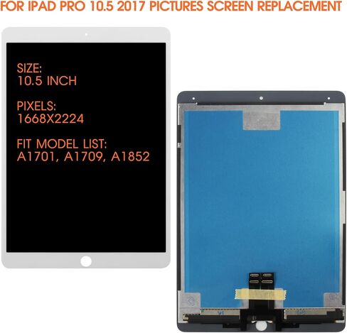 LCD لـ iPad Pro 10.5 2017 استبدال الشاشة لـ iPad A1701 A1709 LCD بديل لشاشة iPad Pro 10.5 LCD و Agitizer A1701 Assembly Parts (White) in Kuwait