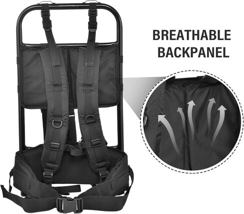 Pack Frames for Hunting, Foldable Hunting Pack Frame Hiking Backpack Frame, Hunting Backpack Frame Portable Backpack Accessories for Travel, Outdoor Activity - Black in Saudi Arabia