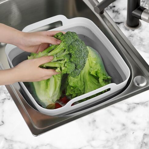Dishpan for Washing Dishes, 2.4Gal/9L Wash Basin with Draining Plug Carry Handles, Collapsible Bucket for Cleaning, Portable Sink, Foldable Plastic Tub in Saudi Arabia