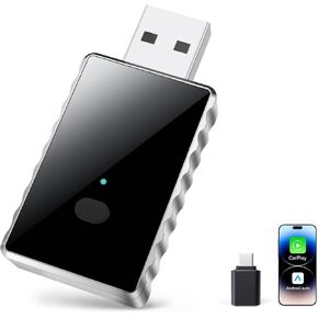 RAINDROPS 2-in-1 Wireless CarPlay Adapter & Android Auto Adapter,Plug & Play Auto Connect,Built Car Play/Android Auto Wireless,Faster Transfer Stable Connect in Kuwait