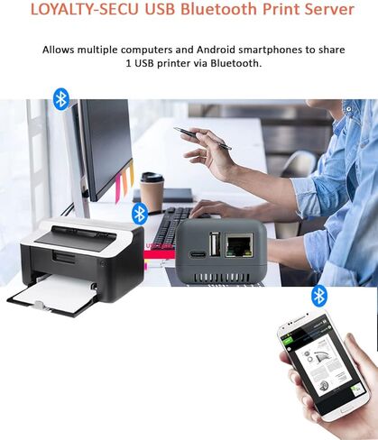 BLE RJ45 Print Server | USB to Network Printer Adapter with BLE and LAN Connection | 1-Port USB 2.0 for Home, Office, and Shared Printing in Saudi Arabia