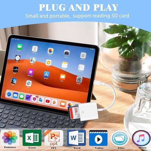 iPhone SD Card Reader USB C, Digital Camera Adapter iPhone 16, Trail Camera SD Card Reader USB C Memory Card Reader for iPhone 16/15/iPad/MacBook/iMac/Galaxy/Android in Saudi Arabia