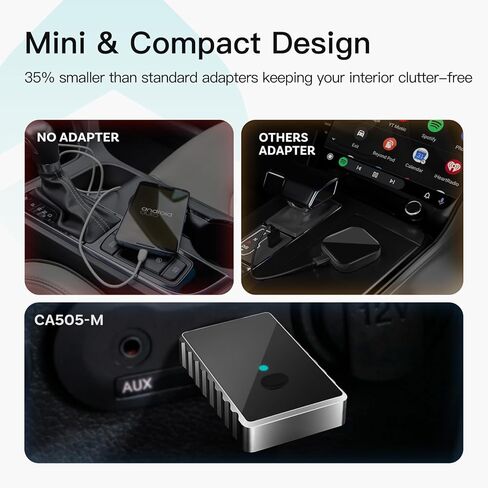 RAINDROPS 2-in-1 Wireless CarPlay Adapter & Android Auto Adapter,Plug & Play Auto Connect,Built Car Play/Android Auto Wireless,Faster Transfer Stable Connect in Kuwait