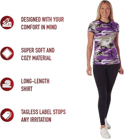 Rothco Women's Longer T-Shirt, Woodland Camo, XX-Large in Saudi Arabia
