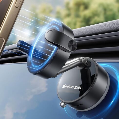 Magic John Upgrade Ultra Magnetic Phone Absolds لسيارتك ، حامل الهاتف القابل للطي للهاتف للوحة القيادة ، حامل هاتف مغناطيسي قابل للتدوير 360 درجة للسيارة ، تركيب السيارة المغناطيسي لجميع الهواتف المحمولة iPhone in Saudi Arabia