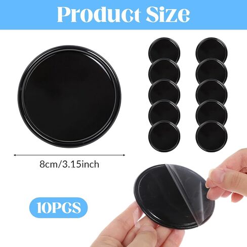 10 Pack Black Sticky Gel Pad, Round Silicone Sticky Gel Pad for Car Dashboard, Multi Function Removable Anti-Slip Pads Gels Holder for Cell Phone, Glass, Mirrors, Keys, GPS in Saudi Arabia