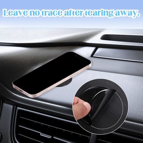 10 Pack Black Sticky Gel Pad, Round Silicone Sticky Gel Pad for Car Dashboard, Multi Function Removable Anti-Slip Pads Gels Holder for Cell Phone, Glass, Mirrors, Keys, GPS in Saudi Arabia