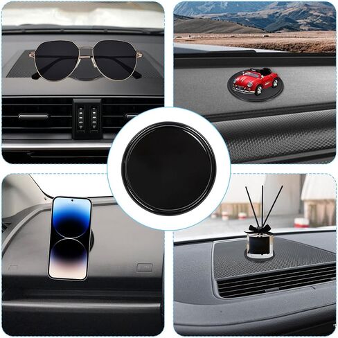 10 Pack Black Sticky Gel Pad, Round Silicone Sticky Gel Pad for Car Dashboard, Multi Function Removable Anti-Slip Pads Gels Holder for Cell Phone, Glass, Mirrors, Keys, GPS in Saudi Arabia