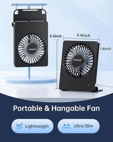 TriPole Mini Desk Fan USB Powered Portable Fan Small Personal Fan 3 Speeds Strong Airflow Table Fan for Travel Home Office Bedroom Desktop, 3.3ft Cable (No Battery, Black) in Kuwait