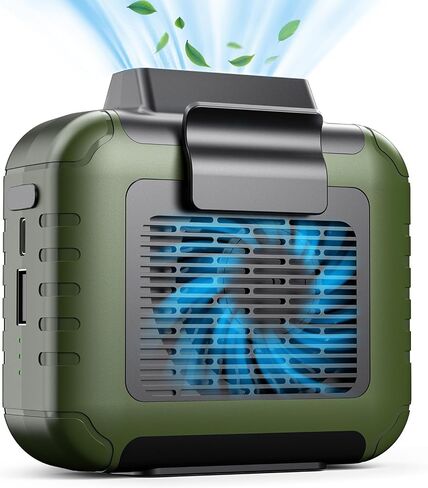 Portable Mini Waist Fan Rechargeable with 23H Working Time, 6200 RPM Strong Airflow, 3 Speed Levels, Belt Shirt Fan Clip on Waist Portable Cooling device for Blue Collar,Outdoor Working,Jobsite in Saudi Arabia