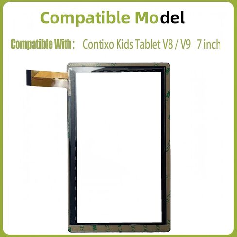 استبدال Digitizer الشاشة الجديدة متوافق مع Contixo Kids Tablet V8 (V9) [مع وظيفة اللمس] [7 بوصة] مع أدوات أدوات الإصلاح المتخصصة. (لا يوجد رقم شاشة LCD)-مع مادة لاصق OCA in Saudi Arabia