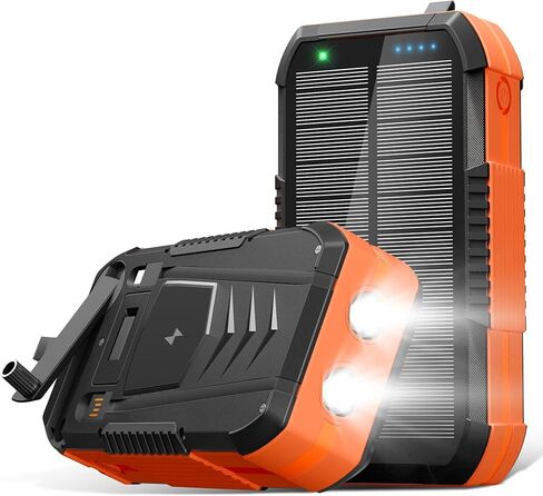 شاحن الطاقة الشمسية اللاسلكية بنك الطاقة 73200mAh تم إنشاؤه في 2 كابلات وكرنك يدوي ، والشاحن المحمول 22.5W شاحن سريع 6 مخرجات و 4 مدخلات حزمة بطارية خارجية مع مصباح يدوي مشرق و Compass in Saudi Arabia