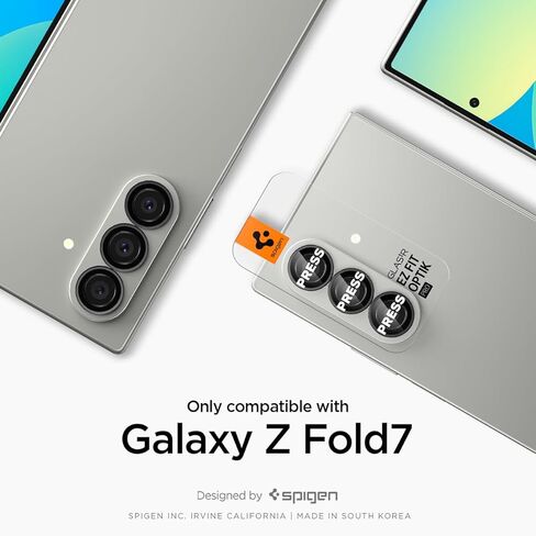 حامي شاشة عدسة الكاميرا spigen [Glast EZ Fit Optik Pro] المصمم لـ Galaxy Z Fold 7 [Case Friends] - 2 Pack in Saudi Arabia