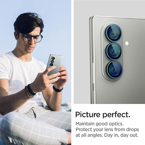 حامي شاشة عدسة الكاميرا spigen [Glast EZ Fit Optik Pro] المصمم لـ Galaxy Z Fold 7 [Case Friends] - 2 Pack in Saudi Arabia