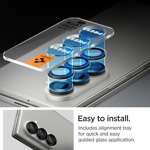 حامي شاشة عدسة الكاميرا spigen [Glast EZ Fit Optik Pro] المصمم لـ Galaxy Z Fold 7 [Case Friends] - 2 Pack in Saudi Arabia