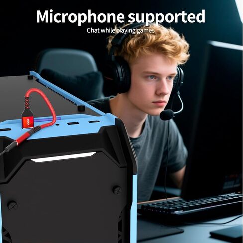 USB to 3.5mm Jack Audio Adapter (2-Pack), External Sound Card Converter，STSAUX USB-A to 3.5mm TRRS 4-Pole Mic Female with PC Windows, Laptop, Mac, Desktops, Linux, Plug and Play No Drivers Needed in Saudi Arabia