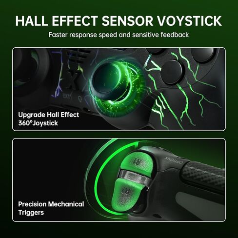 MONE Wireless Controller لـ PS4/PS4 Pro/PS4 Slim & PC - أسود - خلفية RGB Lightning Pattern Illumination ، Hall Effect Howstick ، ​​6 - Axis Gyro ، Type - C ، Touch Pad - مثالي لعشاق الألعاب in Kuwait