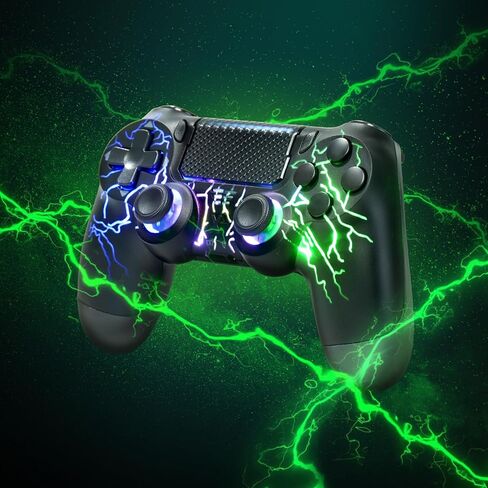 MONE Wireless Controller لـ PS4/PS4 Pro/PS4 Slim & PC - أسود - خلفية RGB Lightning Pattern Illumination ، Hall Effect Howstick ، ​​6 - Axis Gyro ، Type - C ، Touch Pad - مثالي لعشاق الألعاب in Kuwait