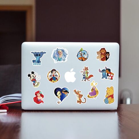 100pcs Disney Cartoon Stickers for Kids Water Bottle, Kawaii Princess Waterproof Vinyl Stickers for Adult Teen Girl Laptop Skateboard Bike Guitar Laggage Bicycle Travel Case Helmet in Saudi Arabia