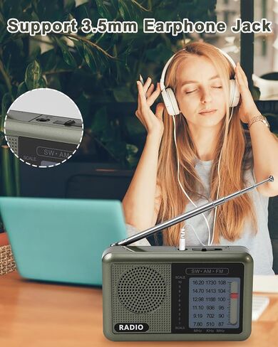 3 Band Mini Pocket Radio with Rechargeable Battery, Portable FM AM Shortwave Radios, Type C Charging Transistor SW Radio with 3.5mm Earphone Jack for Elderly Kids in Saudi Arabia