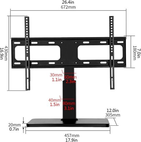 TV Stand Mount TV Base Desktop LCD Monitor Stand Universal Free Free TV Bracket لأكثر من 32-70 بوصة من أجهزة التلفزيون مع Max Vesa 600x400mm in Saudi Arabia