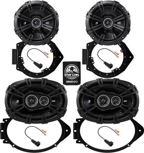 مكبرات الصوت Kicker 6x9 و 6.5 بوصة لشيفروليه سيلفرادو 1500/1500LD (CREW CAB) 2014-2024 ترقية kit-2 أزواج من سلسلة DS مع محولات وتسخير ، ومكبر صوت أبواب صوتية DSC69304 و DSC6504 in Kuwait