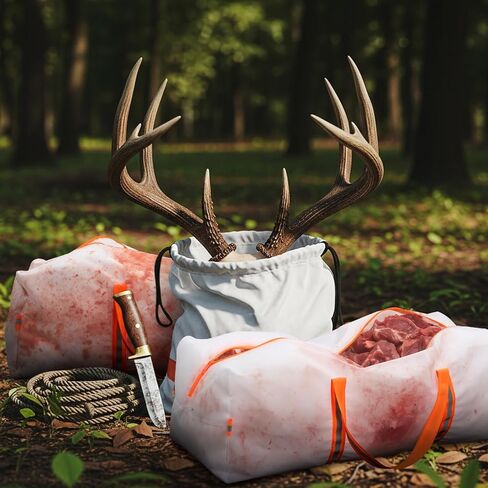 Pangda 4 Pcs Heavy Duty Zippered Game Bags Deer Elk Boned Out Hunting Meat Bag Reusable Breathable Meat Bags for Game Animals Deer Antelope Sheep Moose, Caribou Hunting Gear Accessories in Saudi Arabia