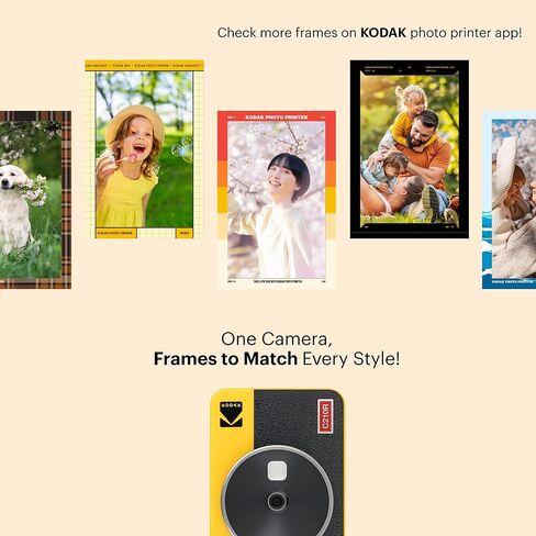 KODAK Mini Shot 2 Retro 4PASS 2-in-1 Instant Digital Camera and Photo Printer (2.1x3.4 inches) Initial 8 Sheets + 60 Sheets Bundle, White in Saudi Arabia