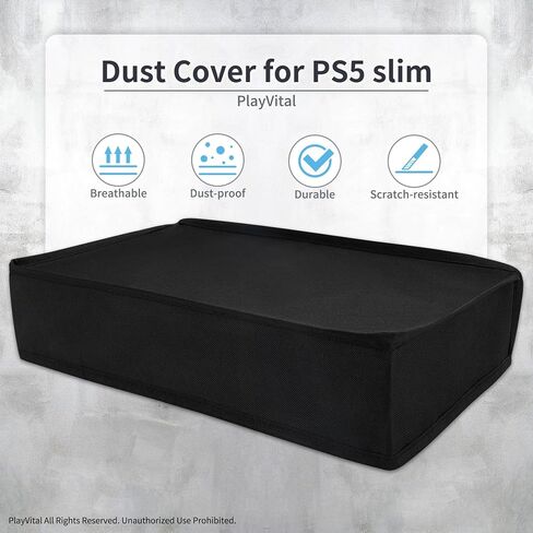 غطاء الغبار الأفقي Playvital لـ PS5 Slim Digital Edition (التصميم الأصغر الجديد) ، غلاف مقاوم للماء Nylon Proof Protector لـ PS5 Slim Console - The Great Wave in Saudi Arabia
