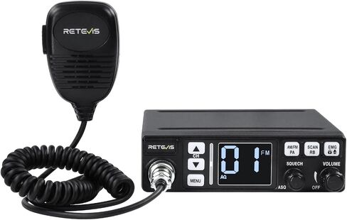 Retevis MB3 40-Channel AM/FM CB Radio Kit with Antenna, Full Set of Fixed-Mount Kit,ANL Noise Reduction, Emergency Channel 9/19, PA & VOX, Auto-Scan,External Speaker Jack,for Trucker Essentials in Saudi Arabia