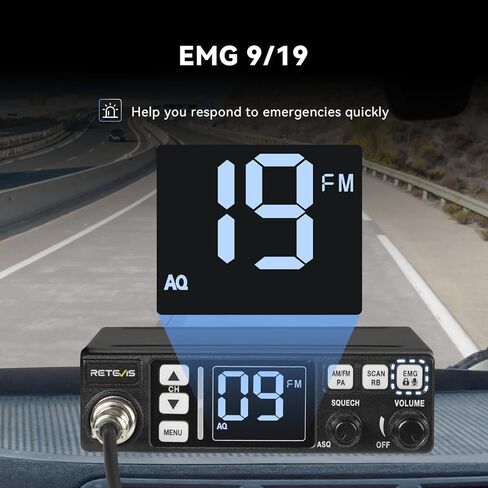 Retevis MB3 40-Channel AM/FM CB Radio Kit with Antenna, Full Set of Fixed-Mount Kit,ANL Noise Reduction, Emergency Channel 9/19, PA & VOX, Auto-Scan,External Speaker Jack,for Trucker Essentials in Saudi Arabia