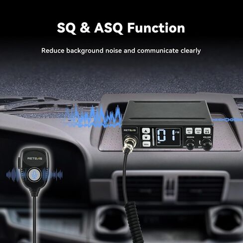 Retevis MB3 40-Channel AM/FM CB Radio Kit with Antenna, Full Set of Fixed-Mount Kit,ANL Noise Reduction, Emergency Channel 9/19, PA & VOX, Auto-Scan,External Speaker Jack,for Trucker Essentials in Saudi Arabia