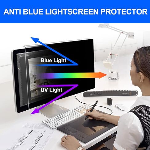 [2-Pack] Computer Privacy Screen Filter 27" Hanging Privacy Screen Protector Compatible Widescreen Computer Monitor with Aspect Ratio 16:9,Anti-Glare Privacy Screen Protector (27" Diagonal) in Saudi Arabia