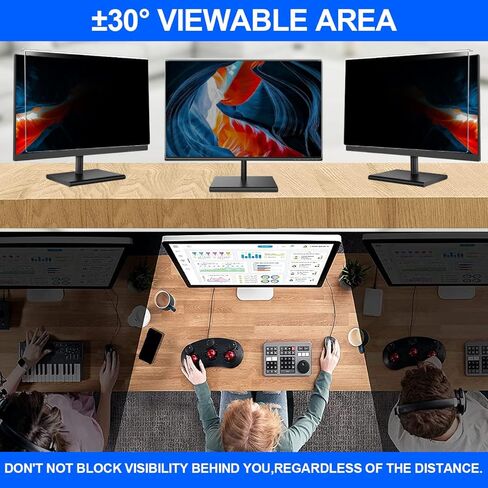 [2-Pack] Computer Privacy Screen Filter 27" Hanging Privacy Screen Protector Compatible Widescreen Computer Monitor with Aspect Ratio 16:9,Anti-Glare Privacy Screen Protector (27" Diagonal) in Saudi Arabia