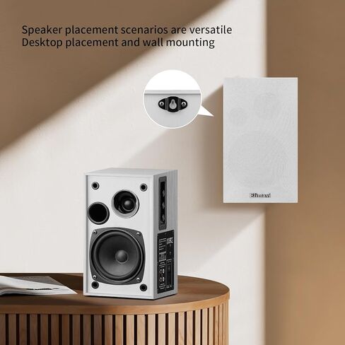 Powered Bookshelf Speakers 35W RMS,Record Player Speakers with 4'' Woofer and 1'' Tweeters with Wall Mounted for TV and PC,Turntable Speaker with RCA Input,Black in Kuwait