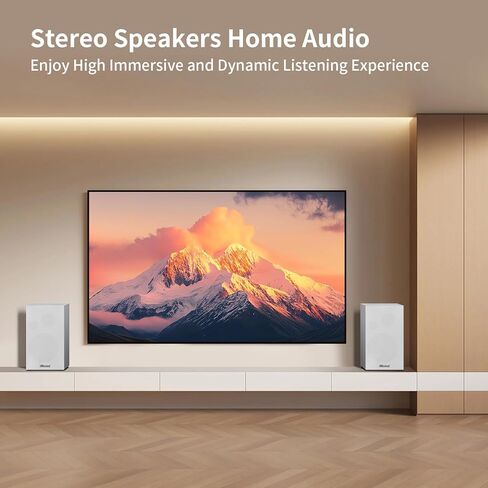 Powered Bookshelf Speakers 35W RMS,Record Player Speakers with 4'' Woofer and 1'' Tweeters with Wall Mounted for TV and PC,Turntable Speaker with RCA Input,Black in Kuwait