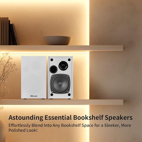 Powered Bookshelf Speakers 35W RMS,Record Player Speakers with 4'' Woofer and 1'' Tweeters with Wall Mounted for TV and PC,Turntable Speaker with RCA Input,Black in Kuwait