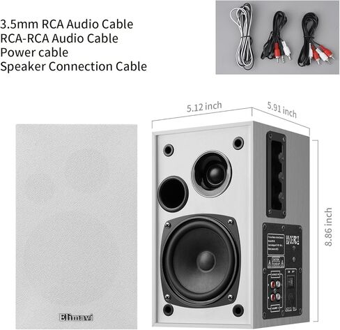 Powered Bookshelf Speakers 35W RMS,Record Player Speakers with 4'' Woofer and 1'' Tweeters with Wall Mounted for TV and PC,Turntable Speaker with RCA Input,Black in Kuwait