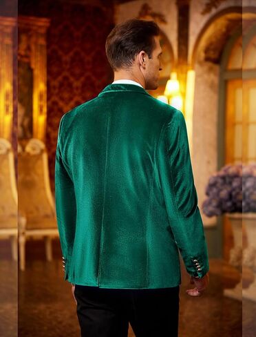 COOFANDY Men's Velvet Blazer Slim Fit Solid One Button Blazer Jacket Tuxedo for Prom Wedding Party Dinner in Kuwait