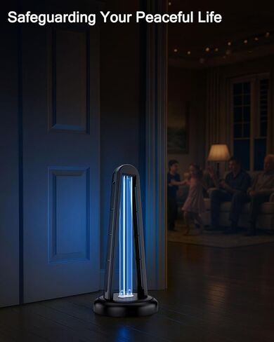 مصباح مطهر UVC Light Light ، 38W جهاز تنقية الأشعة فوق البنفسجية ، مصباح UVC Home Orinfection for Home Clean و Fresh ، Office ، مناطق تجارية مع التحكم عن بُعد ، أسود in Saudi Arabia