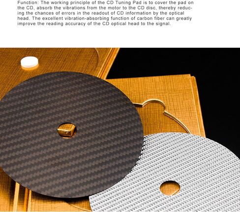 Carbon Fiber CD Mat, Improve Listening Experience, Full Sound Quality, Sturdy, Suitable for All CD Players with 0.2mm Thick (Black) in Saudi Arabia