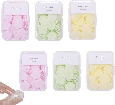 600PCS Portable Mini Soap Sheets – Scented Disposable Hand Washing Paper, Travel-Friendly & Water-Soluble Soap for Camping, Hiking & Outdoor Use in Kuwait