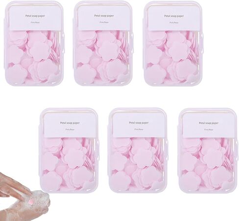 600PCS Portable Mini Soap Sheets – Scented Disposable Hand Washing Paper, Travel-Friendly & Water-Soluble Soap for Camping, Hiking & Outdoor Use in Kuwait