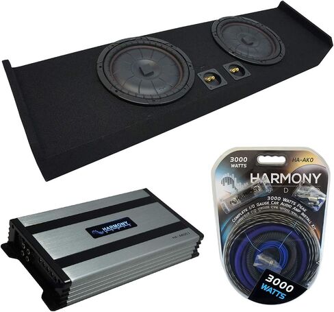 Harmony Audio Kicker CVT12 Compatible with Ford F-150 Super Crew Truck 2009-2015 Bundled with HA-A800.1 Amplifier and Dual 12" Custom Sub Box Enclosure in Saudi Arabia