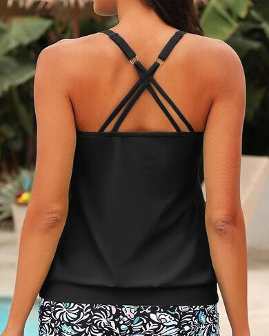 Yonique Blouson Tankini Tops for Women Swimwear Top Only Modest Tankini Tops Loose Fit Swim Tops No Bottom in Saudi Arabia