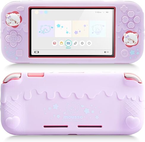 Geekshare Silicone Protection Shell متوافق مع مفتاح Lite ، علبة غطاء الآيس كريم الناعمة الحلو للتبديل مع قبعات قبضة الإبهام 2 - Mikko الأرجواني in Kuwait