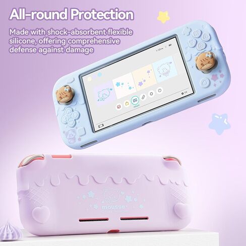 Geekshare Silicone Protection Shell متوافق مع مفتاح Lite ، علبة غطاء الآيس كريم الناعمة الحلو للتبديل مع قبعات قبضة الإبهام 2 - Mikko الأرجواني in Kuwait